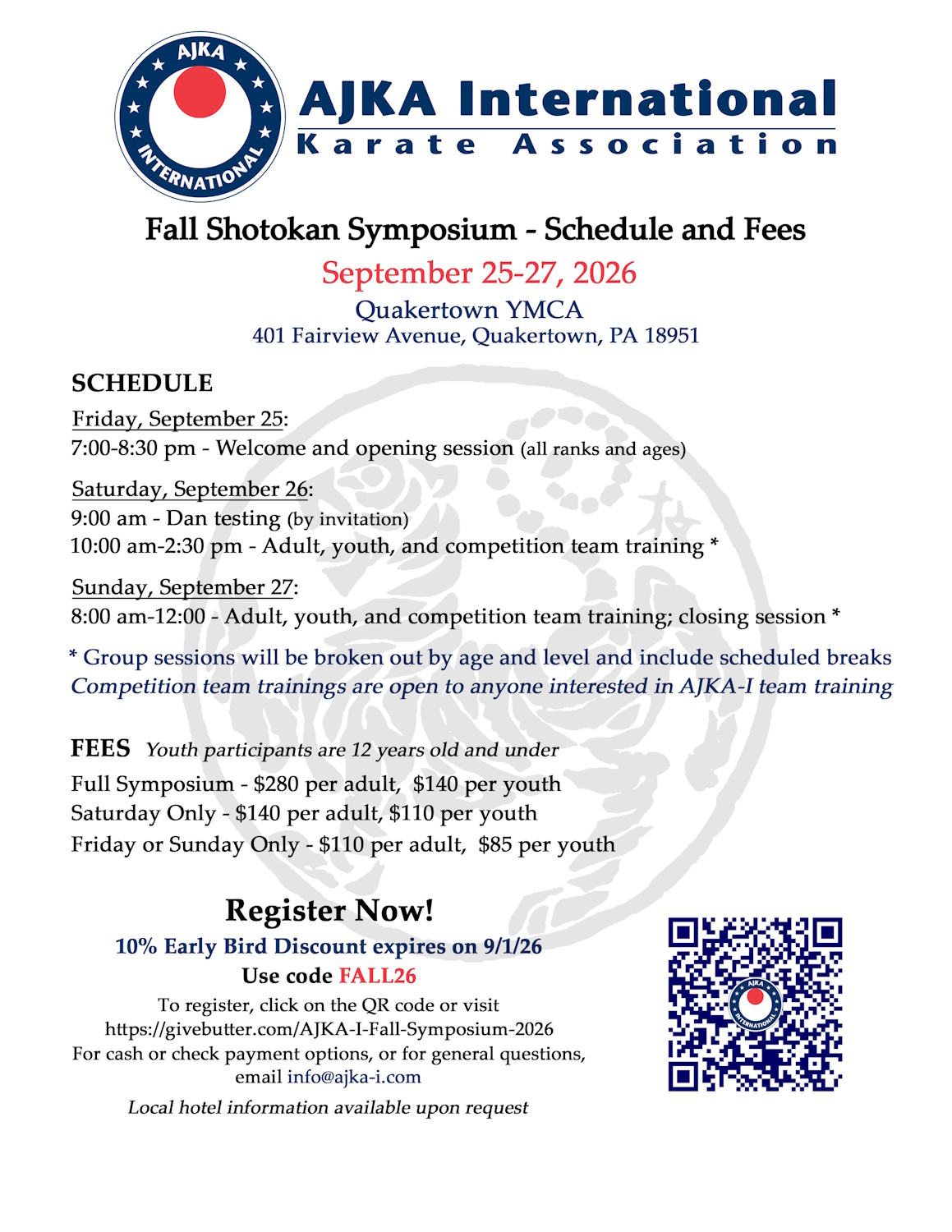 AJKA 2026 Fall Symposium Fees and Schedule 