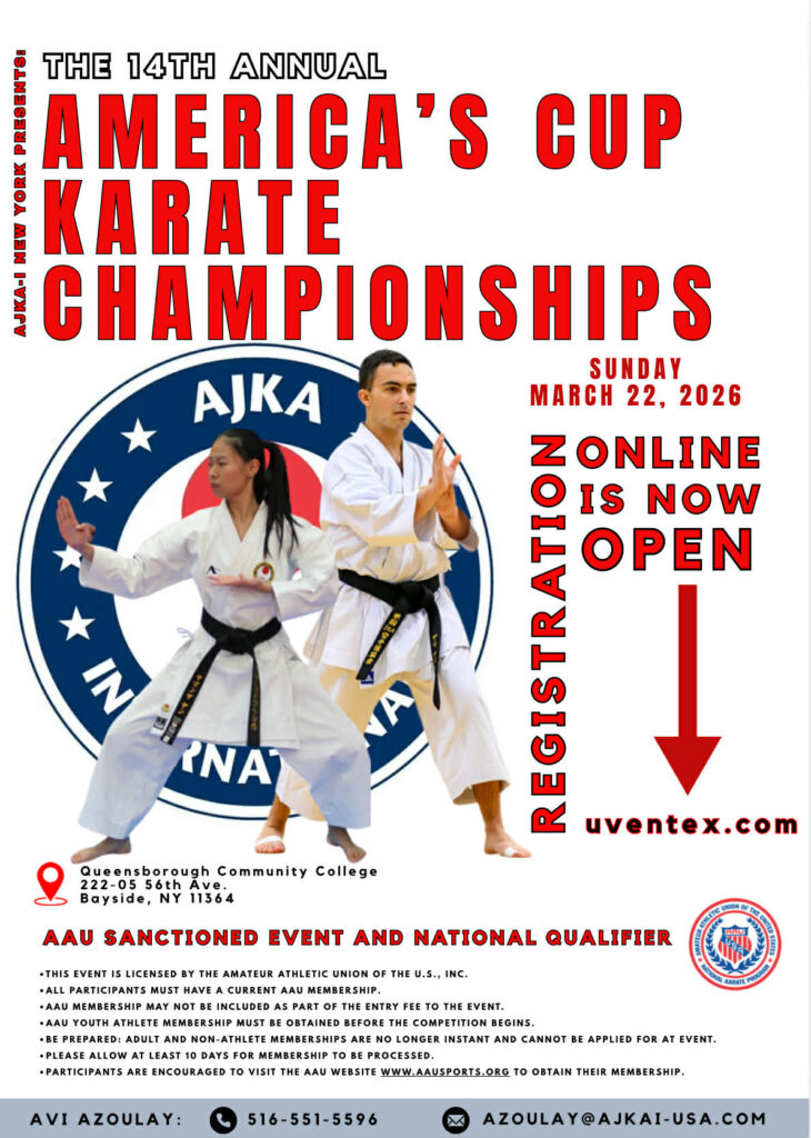March 22, 2026 America Cup Karate Flyer